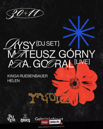 Lublin Wydarzenie Koncert Łowcy: RYSY (dj set) - Mateusz Górny (live) aka Gooral